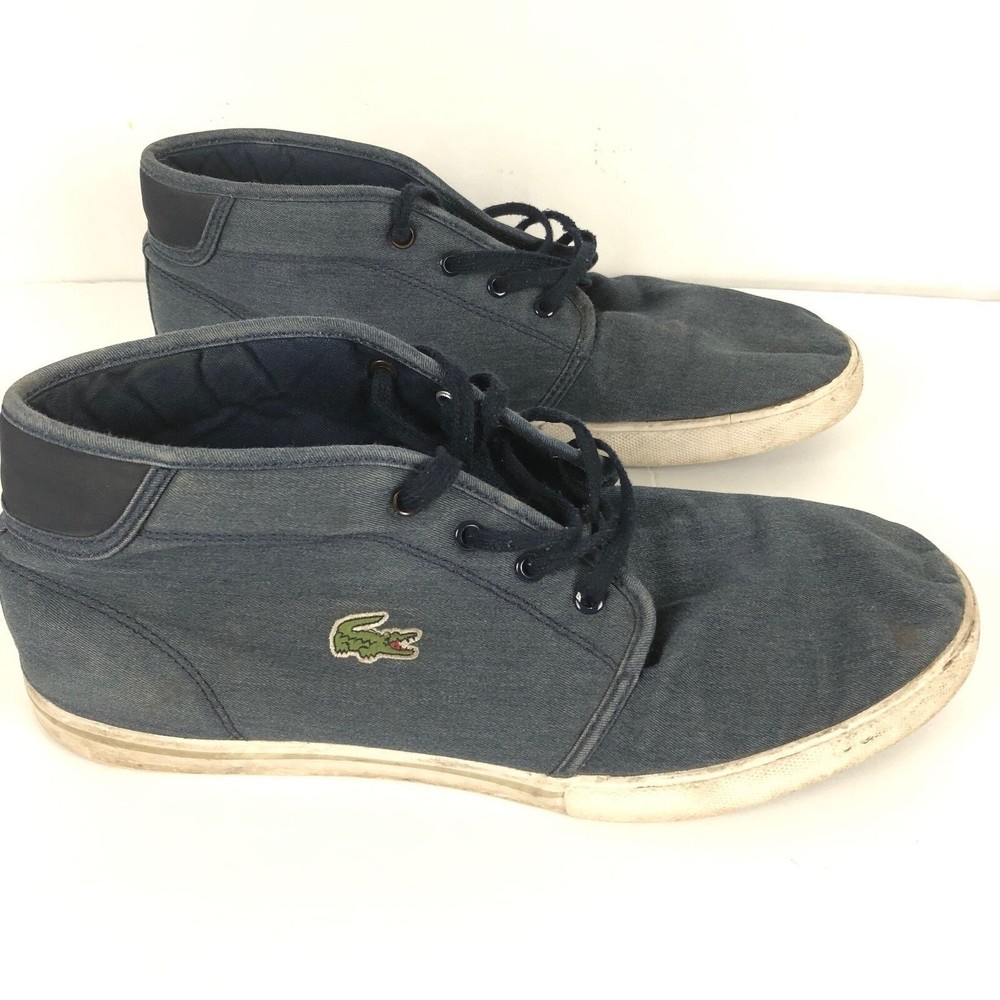 Lacoste‎ Mens Sneakers Ampthill Hightop Shoes Blue Size 10.5 - Picture 8 of 10